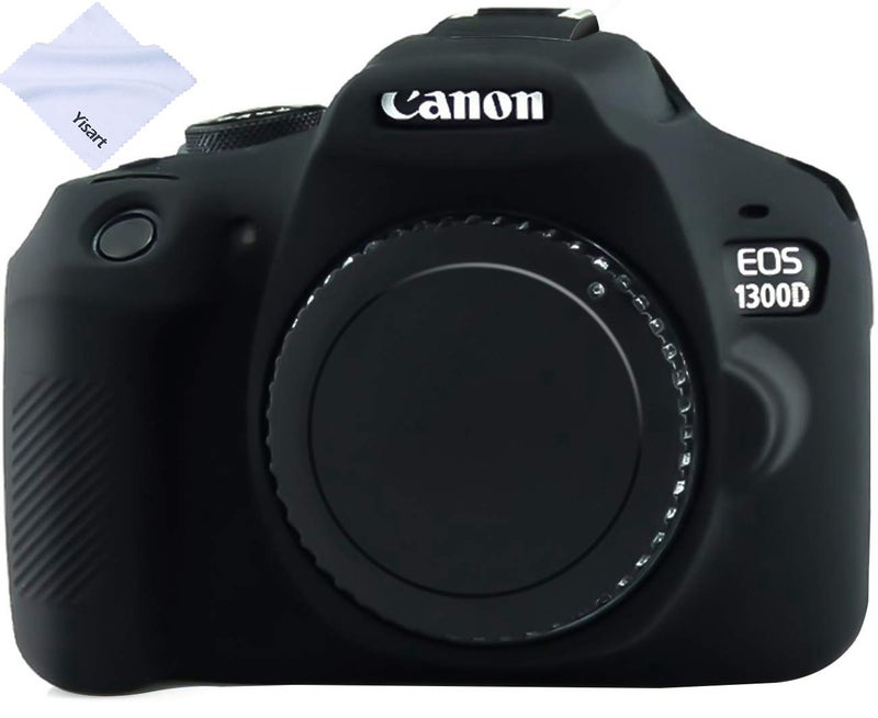 Yisau حافظة كاميرا ييساو لكاميرا كانون EOS Rebel T6 T7، غلاف كاميرا من مطاط السيليكون قابل للفك للحماية لكاميرا EOS 1300D Rebel T6/ EOS 1500D Rebel T7 KISS X90 (أسود) - Image 1